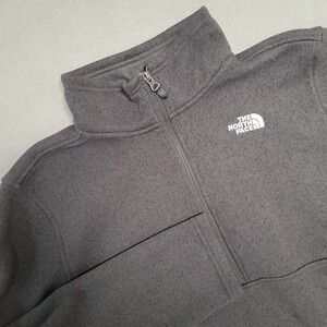 The North Face Womens XL Circular Design 1/4 Zip Fleece Pullover Gray Heather